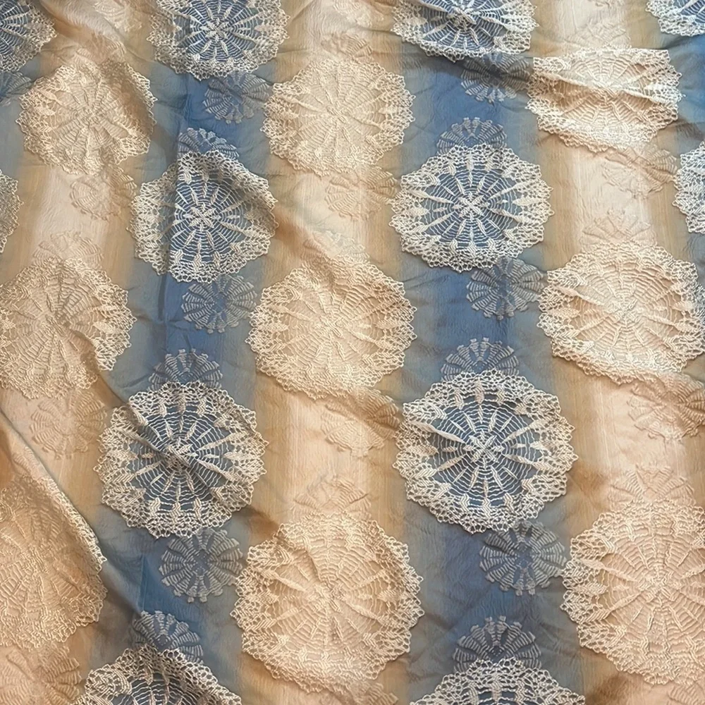 Beach blue beige tan sky bathroom curtain home decor large long embroidered